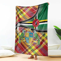 Dominica Creole Day Blanket Madras Pattern Zipper Stylized - Wonder Print Shop