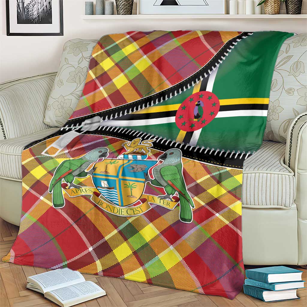Dominica Creole Day Blanket Madras Pattern Zipper Stylized - Wonder Print Shop