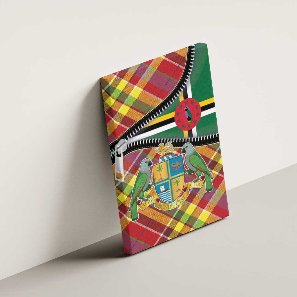 Dominica Creole Day Canvas Wall Art Madras Pattern Zipper Stylized - Wonder Print Shop