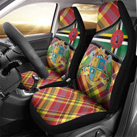 Dominica Creole Day Car Seat Cover Madras Pattern Zipper Stylized - Wonder Print Shop