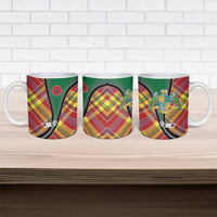 Dominica Creole Day Ceramic Mug Madras Pattern Zipper Stylized - Wonder Print Shop