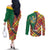 Dominica Creole Day Couples Matching Off The Shoulder Long Sleeve Dress and Long Sleeve Button Shirt Madras Pattern Zipper Stylized - Wonder Print Shop