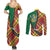 Dominica Creole Day Couples Matching Summer Maxi Dress and Long Sleeve Button Shirt Madras Pattern Zipper Stylized - Wonder Print Shop