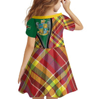 Dominica Creole Day Family Matching Mermaid Dress and Hawaiian Shirt Madras Pattern Zipper Stylized - Wonder Print Shop