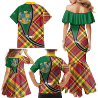 Dominica Creole Day Family Matching Mermaid Dress and Hawaiian Shirt Madras Pattern Zipper Stylized - Wonder Print Shop