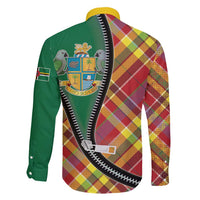 Dominica Creole Day Family Matching Puletasi and Hawaiian Shirt Madras Pattern Zipper Stylized - Wonder Print Shop