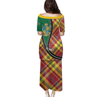 Dominica Creole Day Family Matching Puletasi and Hawaiian Shirt Madras Pattern Zipper Stylized - Wonder Print Shop