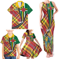 Dominica Creole Day Family Matching Tank Maxi Dress and Hawaiian Shirt Madras Pattern Zipper Stylized - Wonder Print Shop