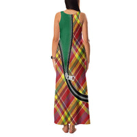 Dominica Creole Day Family Matching Tank Maxi Dress and Hawaiian Shirt Madras Pattern Zipper Stylized - Wonder Print Shop