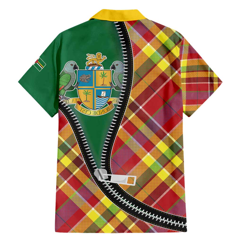 Dominica Creole Day Hawaiian Shirt Madras Pattern Zipper Stylized - Wonder Print Shop