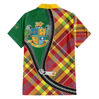 Dominica Creole Day Hawaiian Shirt Madras Pattern Zipper Stylized - Wonder Print Shop