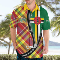 Dominica Creole Day Hawaiian Shirt Madras Pattern Zipper Stylized - Wonder Print Shop