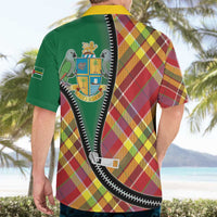 Dominica Creole Day Hawaiian Shirt Madras Pattern Zipper Stylized - Wonder Print Shop
