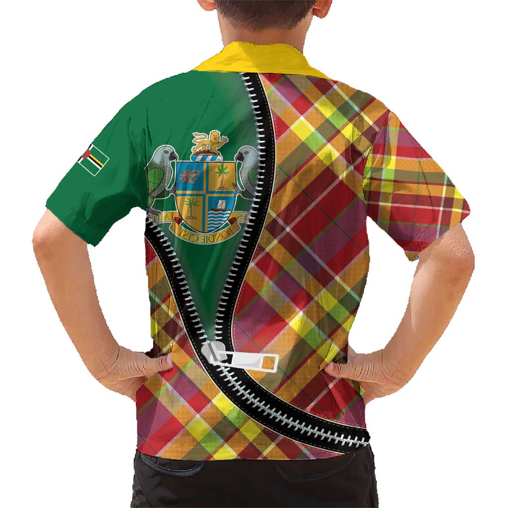 Dominica Creole Day Hawaiian Shirt Madras Pattern Zipper Stylized - Wonder Print Shop
