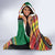 Dominica Creole Day Hooded Blanket Madras Pattern Zipper Stylized - Wonder Print Shop