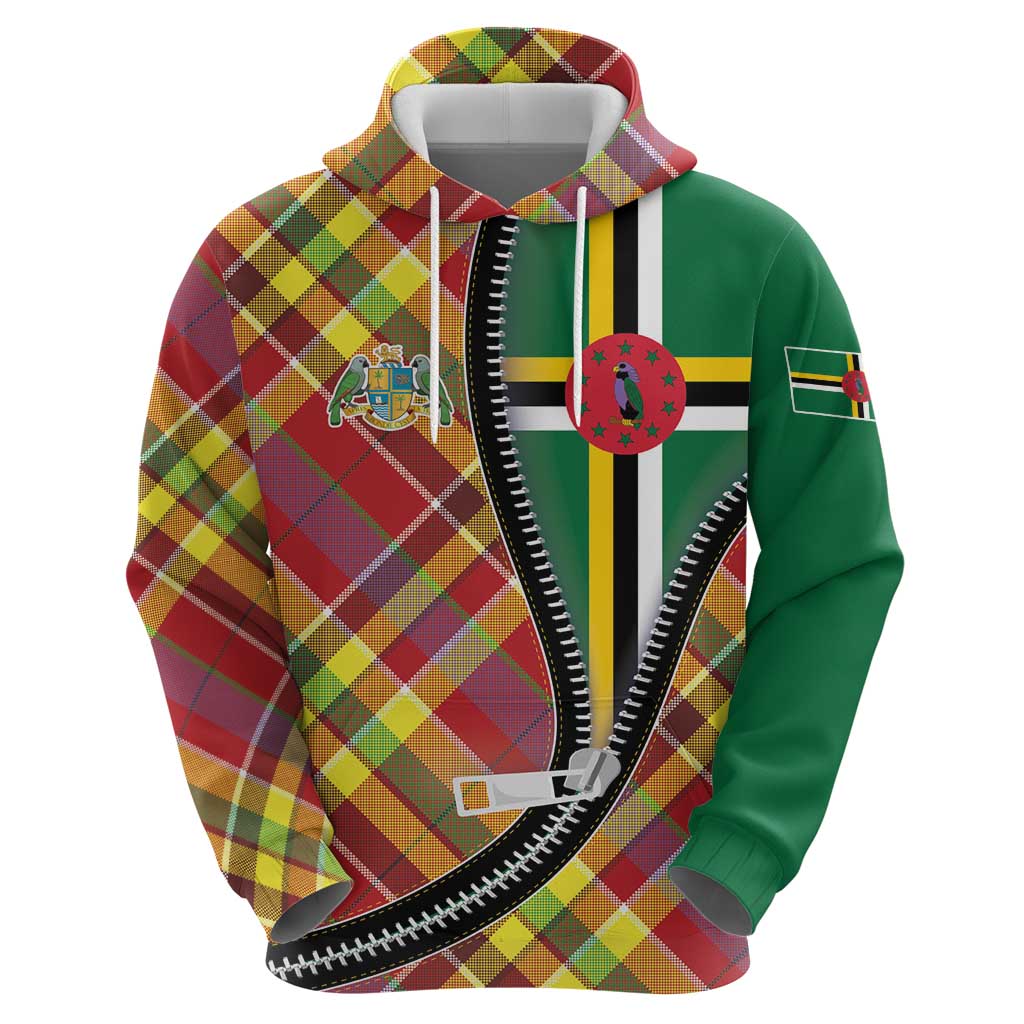 Dominica Creole Day Hoodie Madras Pattern Zipper Stylized - Wonder Print Shop