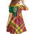 Dominica Creole Day Kid Short Sleeve Dress Madras Pattern Zipper Stylized - Wonder Print Shop