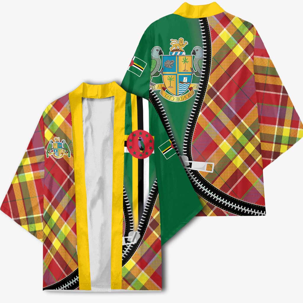 Dominica Creole Day Kimono Madras Pattern Zipper Stylized - Wonder Print Shop
