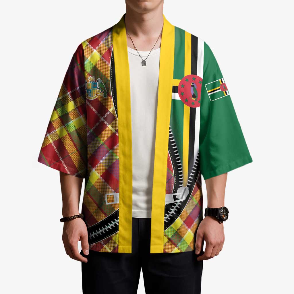 Dominica Creole Day Kimono Madras Pattern Zipper Stylized - Wonder Print Shop