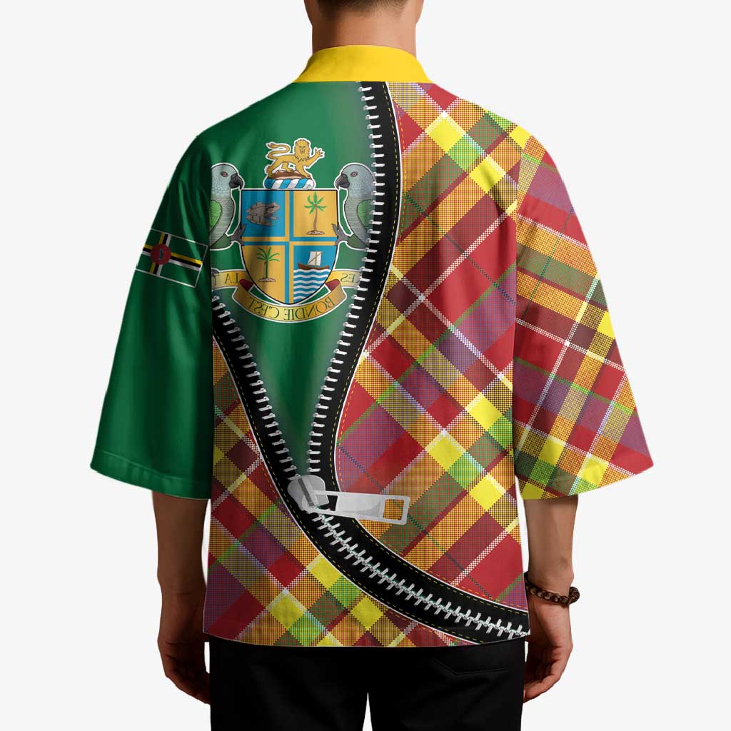 Dominica Creole Day Kimono Madras Pattern Zipper Stylized - Wonder Print Shop