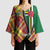 Dominica Creole Day Kimono Sleeve Blouse Madras Pattern Zipper Stylized - Wonder Print Shop