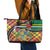 Dominica Creole Day Leather Tote Bag Madras Pattern Zipper Stylized - Wonder Print Shop