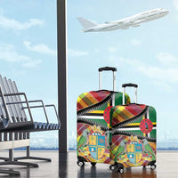 Dominica Creole Day Luggage Cover Madras Pattern Zipper Stylized - Wonder Print Shop