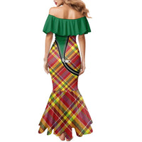 Dominica Creole Day Mermaid Dress Madras Pattern Zipper Stylized - Wonder Print Shop