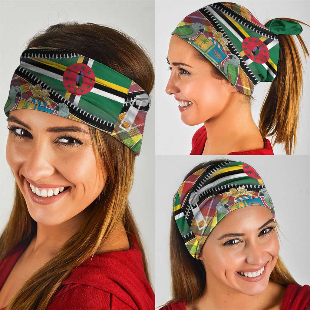 Dominica Creole Day Neck Gaiter Madras Pattern Zipper Stylized - Wonder Print Shop