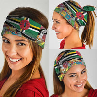 Dominica Creole Day Neck Gaiter Madras Pattern Zipper Stylized - Wonder Print Shop
