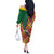 Dominica Creole Day Off The Shoulder Long Sleeve Dress Madras Pattern Zipper Stylized - Wonder Print Shop