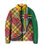 Dominica Creole Day Padded Jacket Madras Pattern Zipper Stylized - Wonder Print Shop