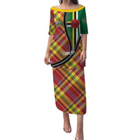 Dominica Creole Day Puletasi Madras Pattern Zipper Stylized - Wonder Print Shop