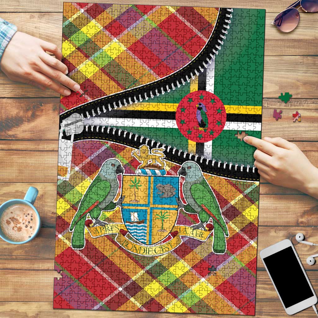 Dominica Creole Day Puzzle Madras Pattern Zipper Stylized - Wonder Print Shop