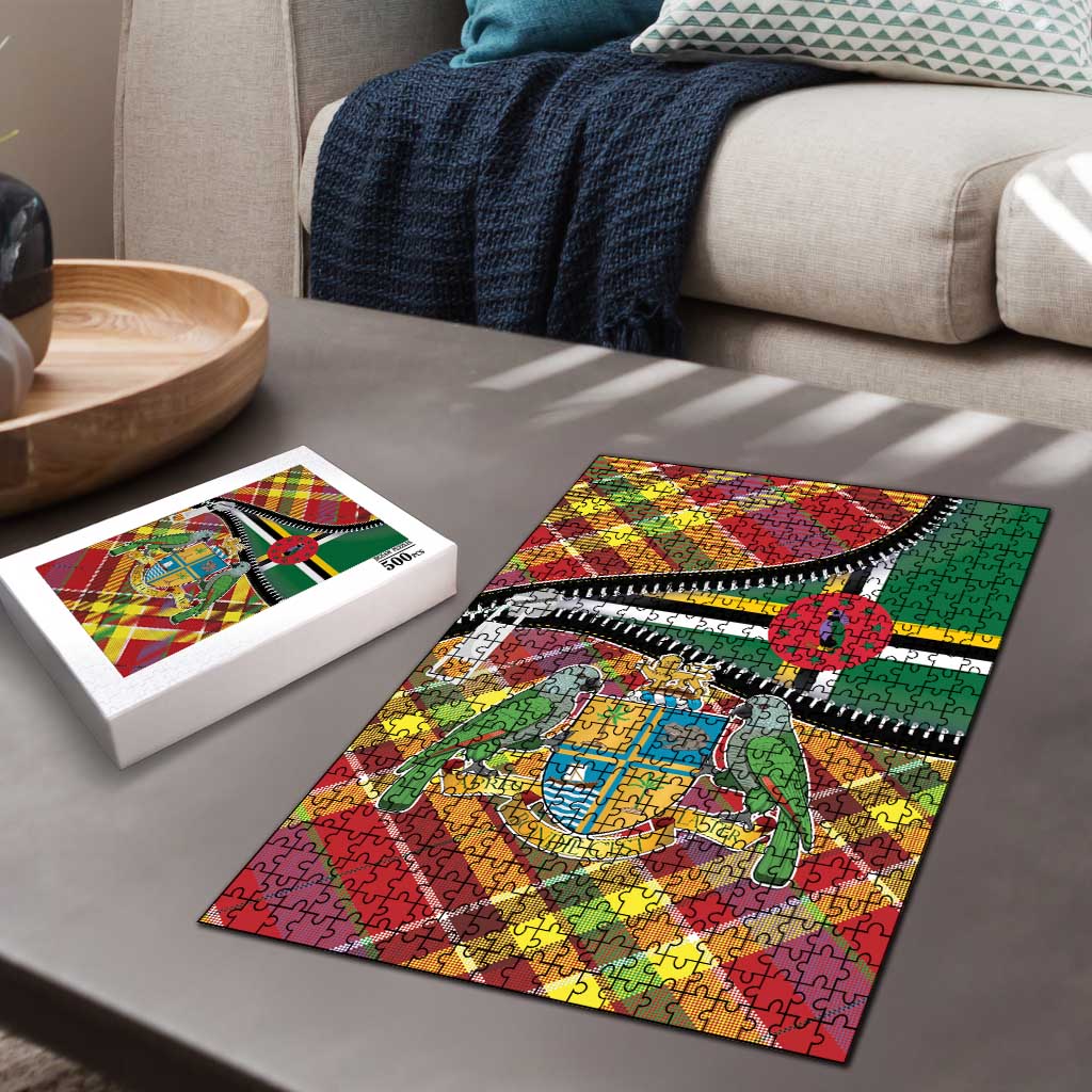 Dominica Creole Day Puzzle Madras Pattern Zipper Stylized - Wonder Print Shop