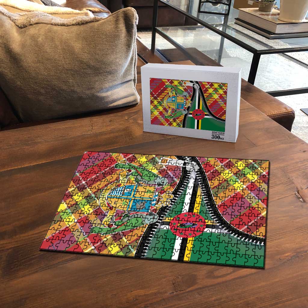 Dominica Creole Day Puzzle Madras Pattern Zipper Stylized - Wonder Print Shop