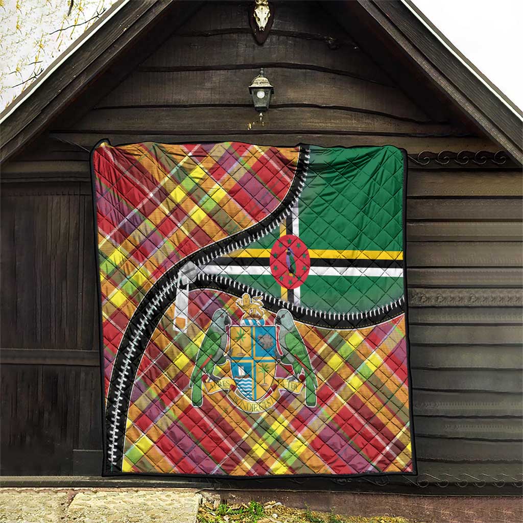 Dominica Creole Day Quilt Madras Pattern Zipper Stylized - Wonder Print Shop