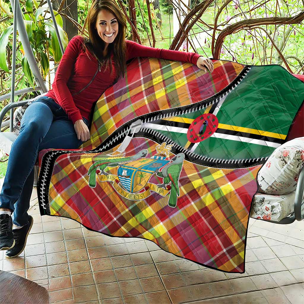 Dominica Creole Day Quilt Madras Pattern Zipper Stylized - Wonder Print Shop
