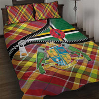 Dominica Creole Day Quilt Bed Set Madras Pattern Zipper Stylized - Wonder Print Shop
