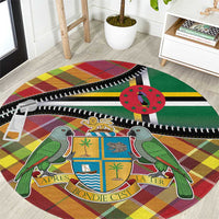 Dominica Creole Day Round Carpet Madras Pattern Zipper Stylized - Wonder Print Shop