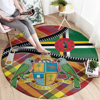 Dominica Creole Day Round Carpet Madras Pattern Zipper Stylized - Wonder Print Shop