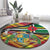 Dominica Creole Day Round Carpet Madras Pattern Zipper Stylized - Wonder Print Shop
