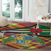 Dominica Creole Day Round Carpet Madras Pattern Zipper Stylized - Wonder Print Shop