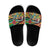 Dominica Creole Day Slide Sandals Madras Pattern Zipper Stylized - Wonder Print Shop