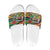 Dominica Creole Day Slide Sandals Madras Pattern Zipper Stylized - Wonder Print Shop