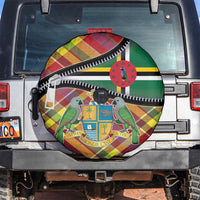 Dominica Creole Day Spare Tire Cover Madras Pattern Zipper Stylized - Wonder Print Shop