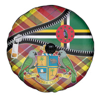Dominica Creole Day Spare Tire Cover Madras Pattern Zipper Stylized - Wonder Print Shop