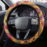 Dominica Creole Day Steering Wheel Cover Madras Pattern Zipper Stylized - Wonder Print Shop