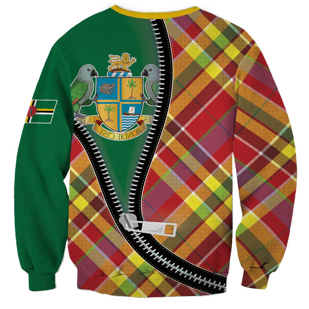 Dominica Creole Day Sweatshirt Madras Pattern Zipper Stylized - Wonder Print Shop