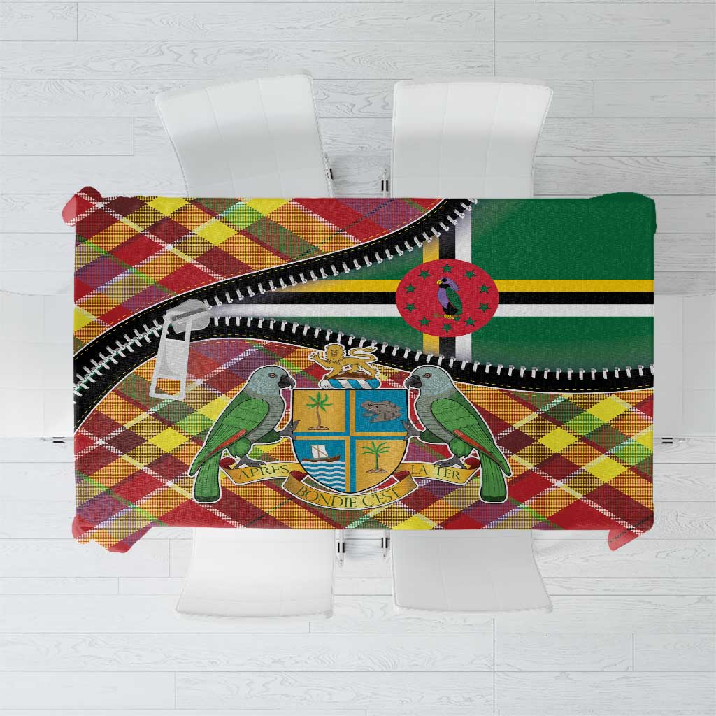 Dominica Creole Day Tablecloth Madras Pattern Zipper Stylized - Wonder Print Shop